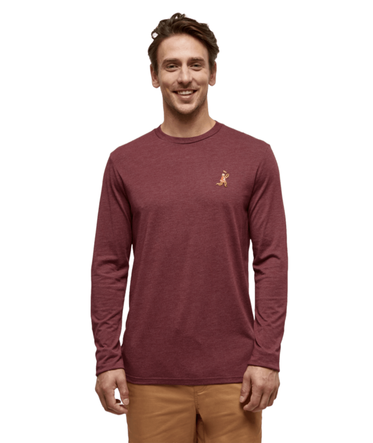 TENTREE TENTREE Men's Sasquatch Longsleeve Deep Burgundy Heather/Football