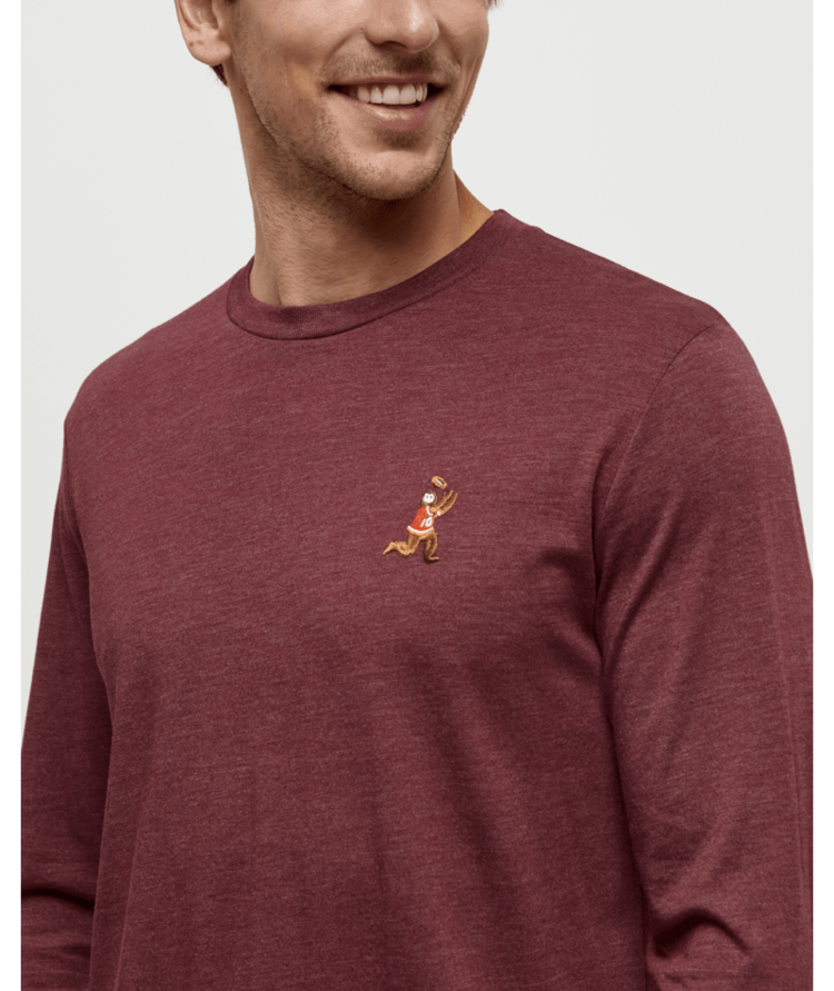 TENTREE TENTREE Men's Sasquatch Longsleeve Deep Burgundy Heather/Football