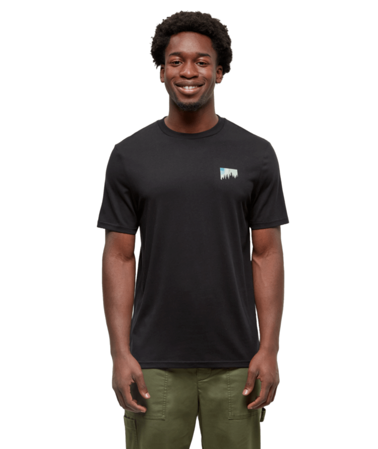 TENTREE TENTREE Men's Northern Aurora T-Shirt Meteorite Black/Aurora Treeline