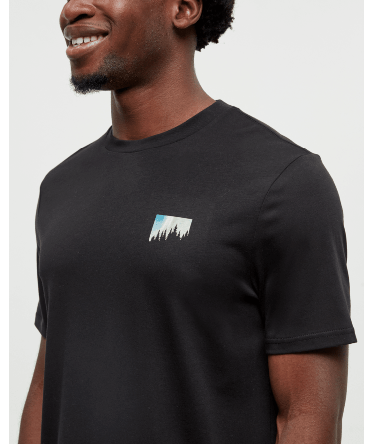 TENTREE TENTREE Men's Northern Aurora T-Shirt Meteorite Black/Aurora Treeline