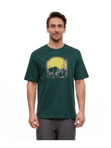 TENTREE TENTREE Men's Regenerative Boreal Bison T-Shirt Forest Pine/Amber Brown