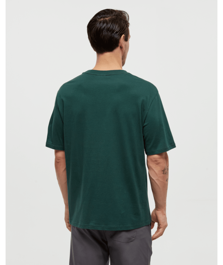 TENTREE TENTREE Men's Regenerative Boreal Bison T-Shirt Forest Pine/Amber Brown