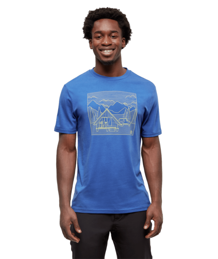 TENTREE TENTREE Men's Front Country Cabin T-Shirt Seaport/Chartreuse