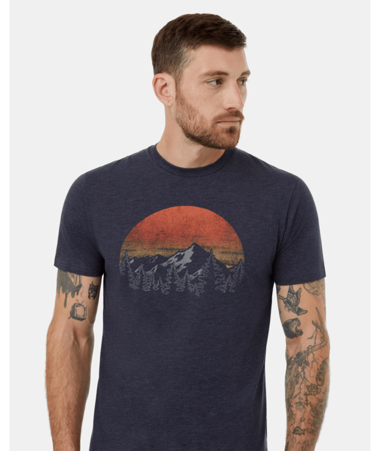 TENTREE TENTREE Men's Vintage Sunset T-Shirt Midnight Blue Heather/Arbutus