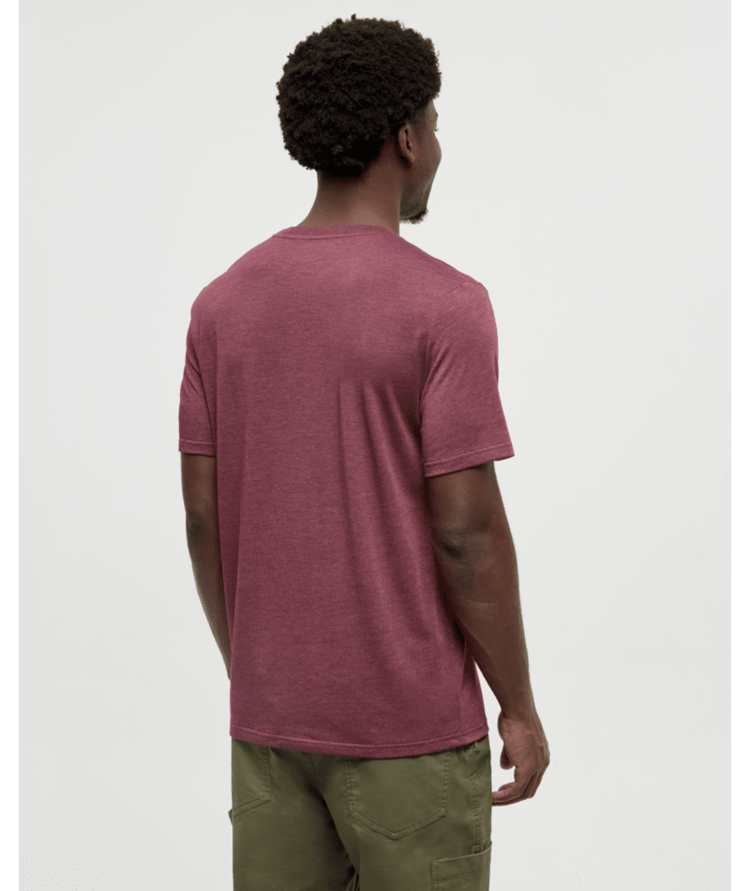 TENTREE TENTREE Men's Embroidered Ten T-Shirt Deep Burgundy Heather/Camel