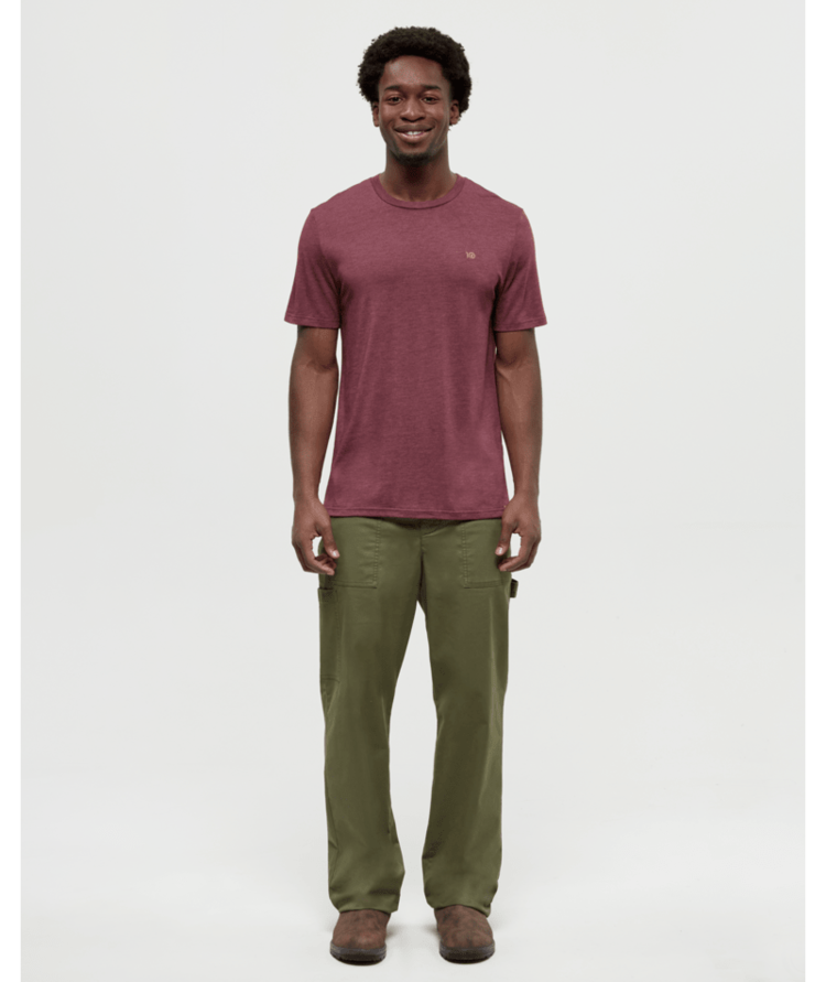 TENTREE TENTREE Men's Embroidered Ten T-Shirt Deep Burgundy Heather/Camel