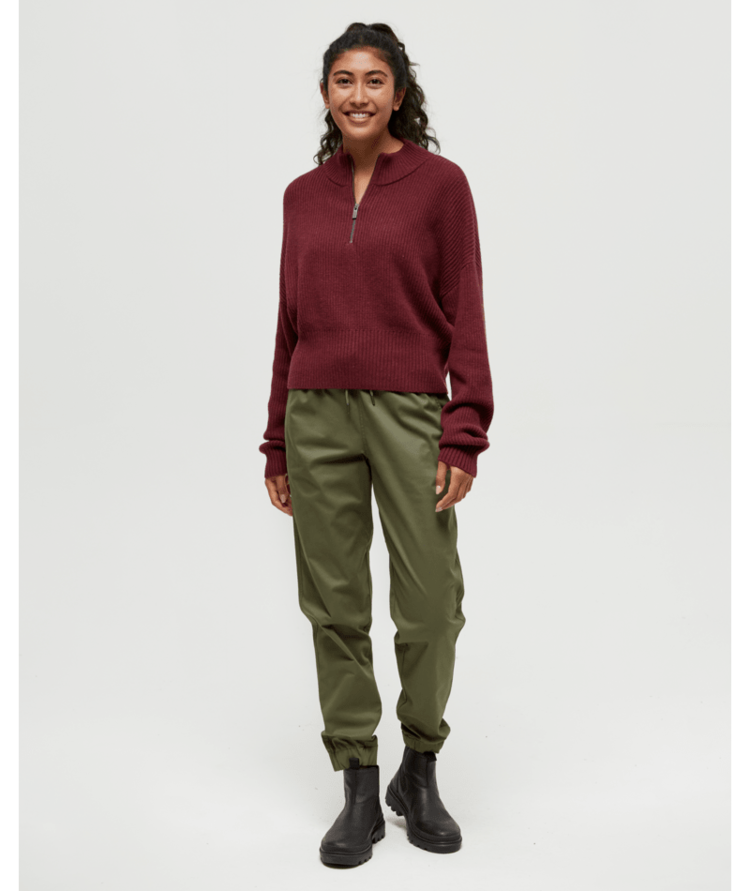 TENTREE TENTREE Women's Highline 1/4 Zip Mock Neck Deep Burgundy Heather