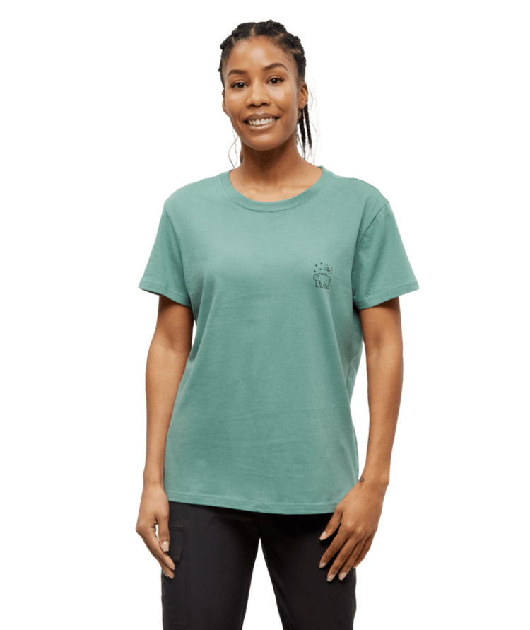 TENTREE TENTREE Women's Regenerative Boreal Bear T-Shirt Jade/Meteorite Black