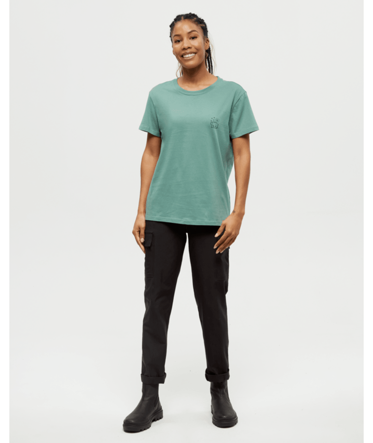 TENTREE TENTREE Women's Regenerative Boreal Bear T-Shirt Jade/Meteorite Black
