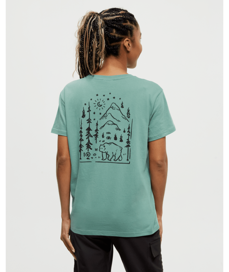 TENTREE TENTREE Women's Regenerative Boreal Bear T-Shirt Jade/Meteorite Black