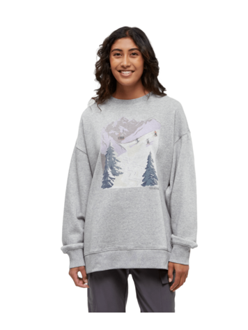 TENTREE TENTREE Women's Alpine Oversized Crew Harbour Grey Heather/Glacier Grey