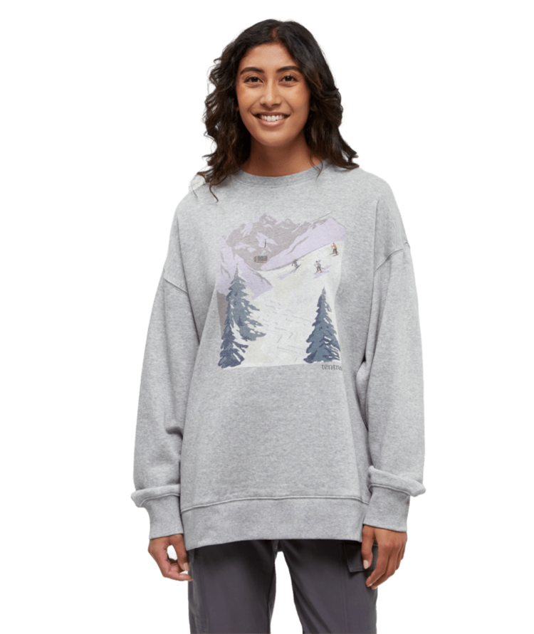 TENTREE TENTREE Women's Alpine Oversized Crew Harbour Grey Heather/Glacier Grey