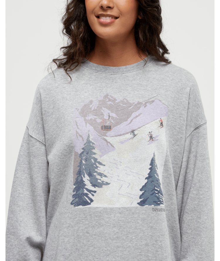 TENTREE TENTREE Women's Alpine Oversized Crew Harbour Grey Heather/Glacier Grey