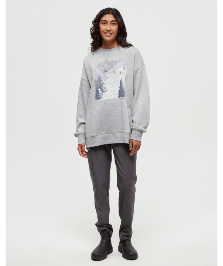 TENTREE TENTREE Women's Alpine Oversized Crew Harbour Grey Heather/Glacier Grey