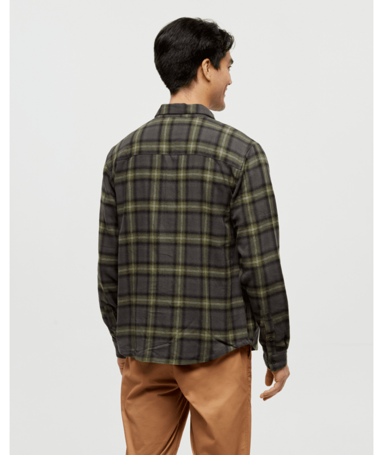 TENTREE TENTREE Men's Forest Flannel Shirt Deep Olive/Arbutus Plaid
