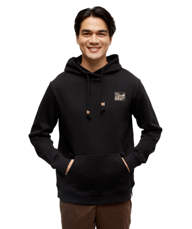 TENTREE TENTREE Men's Etched Mountain Hoodie Meteorite Black/Birchwood