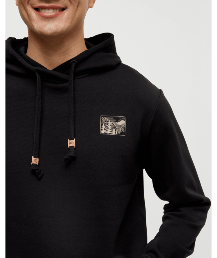 TENTREE TENTREE Men's Etched Mountain Hoodie Meteorite Black/Birchwood