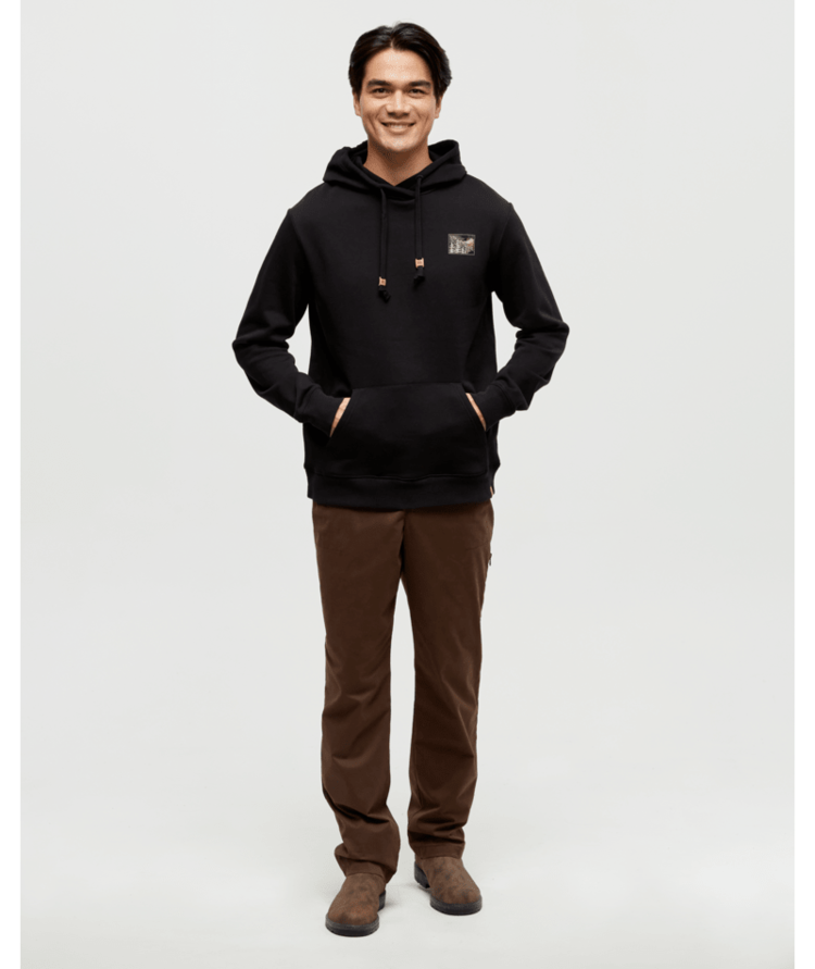 TENTREE TENTREE Men's Etched Mountain Hoodie Meteorite Black/Birchwood