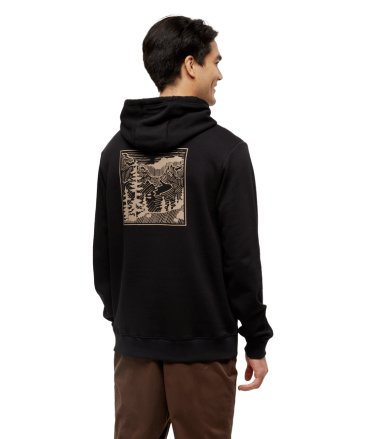 TENTREE TENTREE Men's Etched Mountain Hoodie Meteorite Black/Birchwood