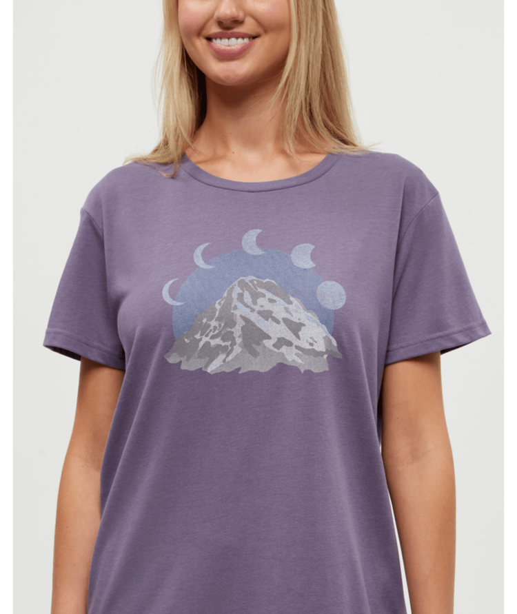 TENTREE TENTREE Women's Mountain Moon T-Shirt Smokey Violet/Glacier Grey