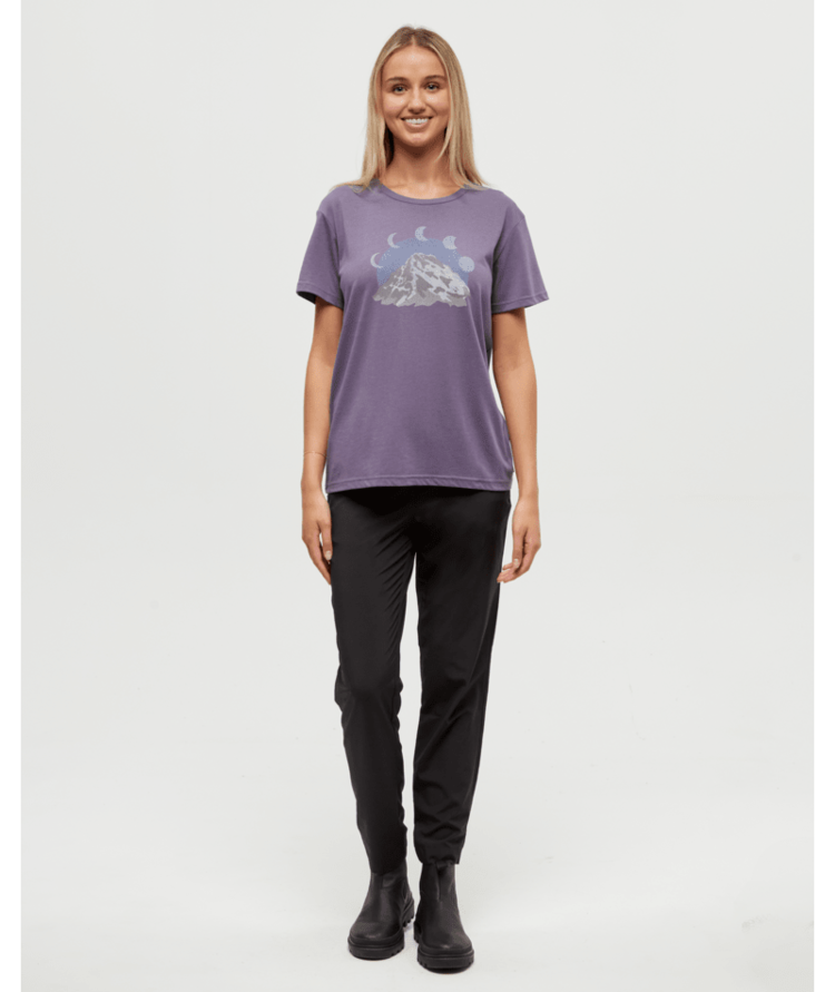 TENTREE TENTREE Women's Mountain Moon T-Shirt Smokey Violet/Glacier Grey