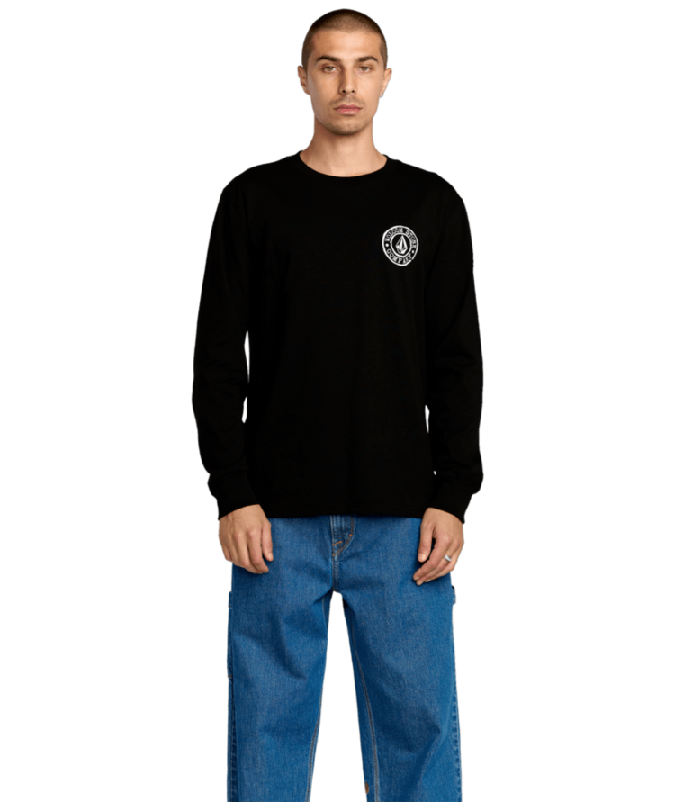 VOLCOM VOLCOM Logo Stamp Long Sleeve Tee Black