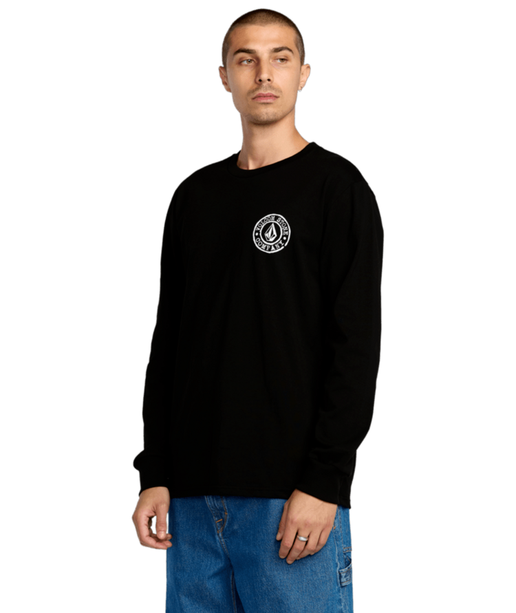 VOLCOM VOLCOM Logo Stamp Long Sleeve Tee Black