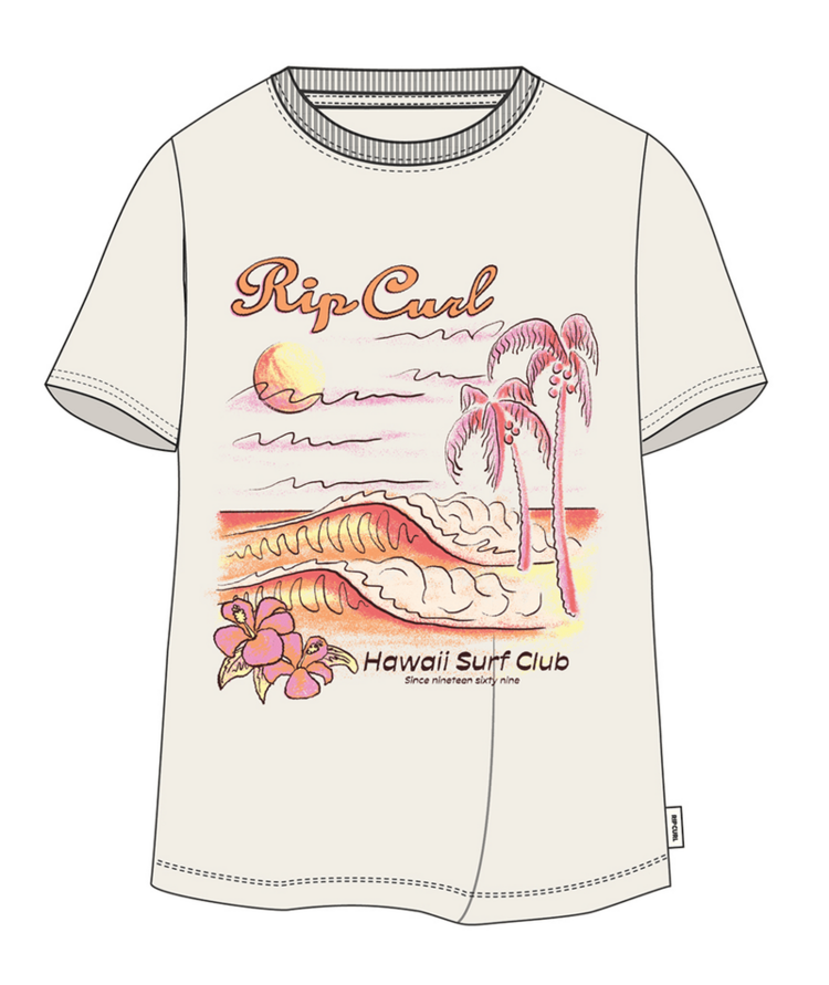 RIP CURL RIP CURL Waikiki Standard Tee-Girl Hawaii Bone
