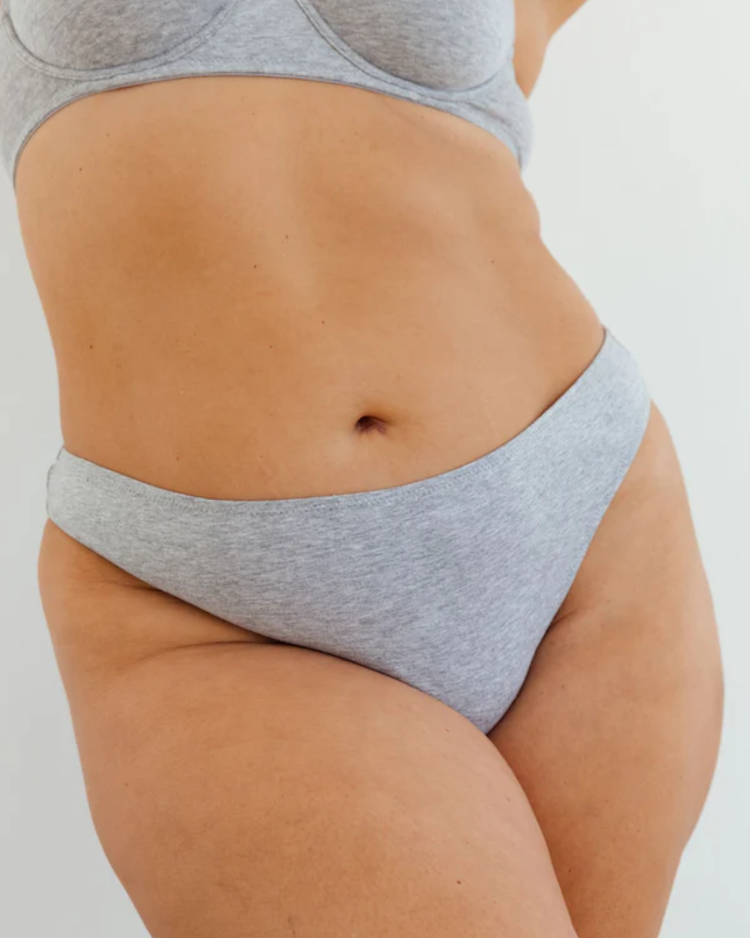 BLUSH BLUSH The Cotton High Leg Bikini Heather Grey