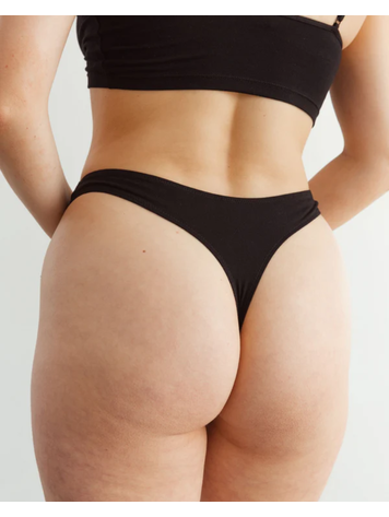 BLUSH BLUSH The Cotton High Leg Thong Black