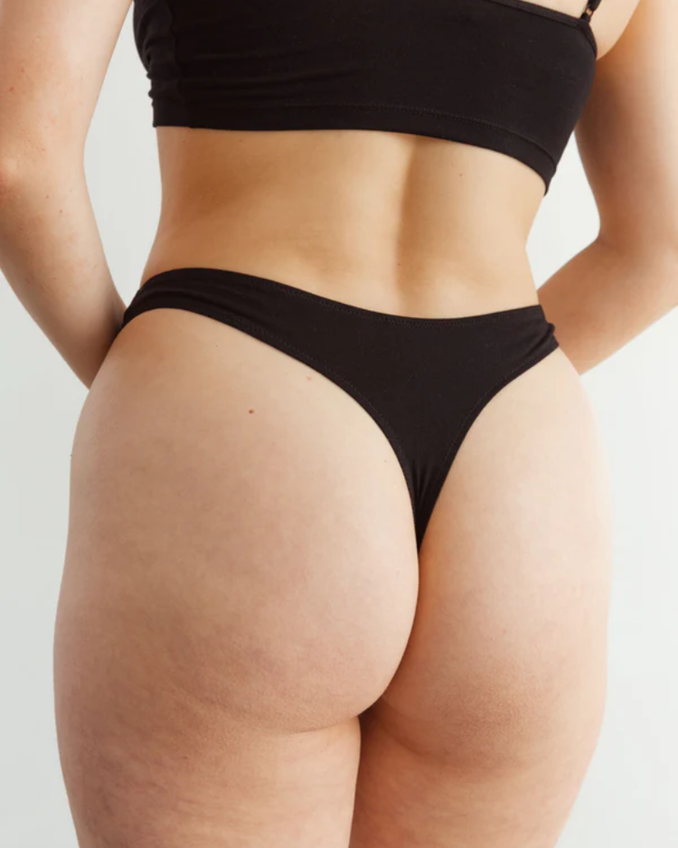 BLUSH BLUSH The Cotton High Leg Thong Black