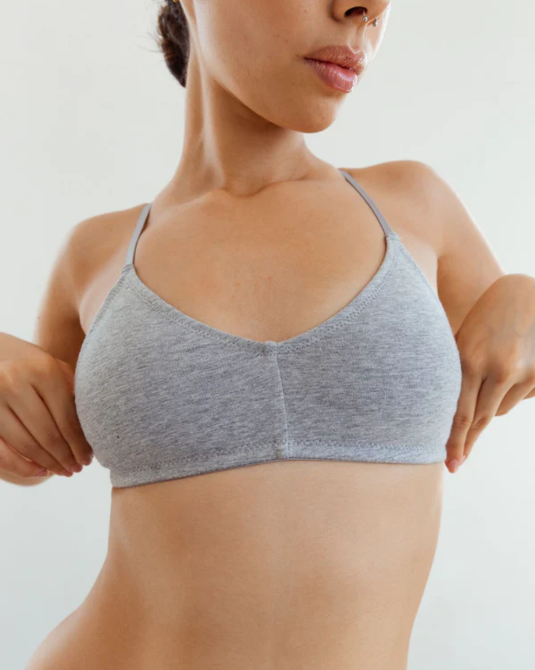 BLUSH BLUSH The Cotton Bralette Heather Grey