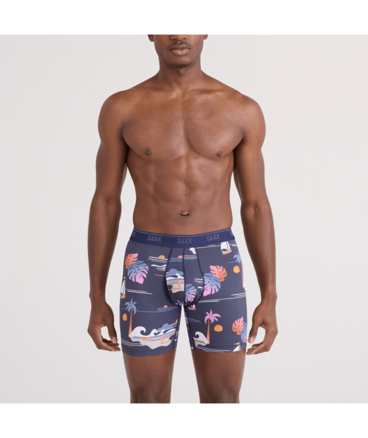 SAXX SAXX Quest Quick Dry Mesh Boxer Brief Fly Sunny Adventure Maritime