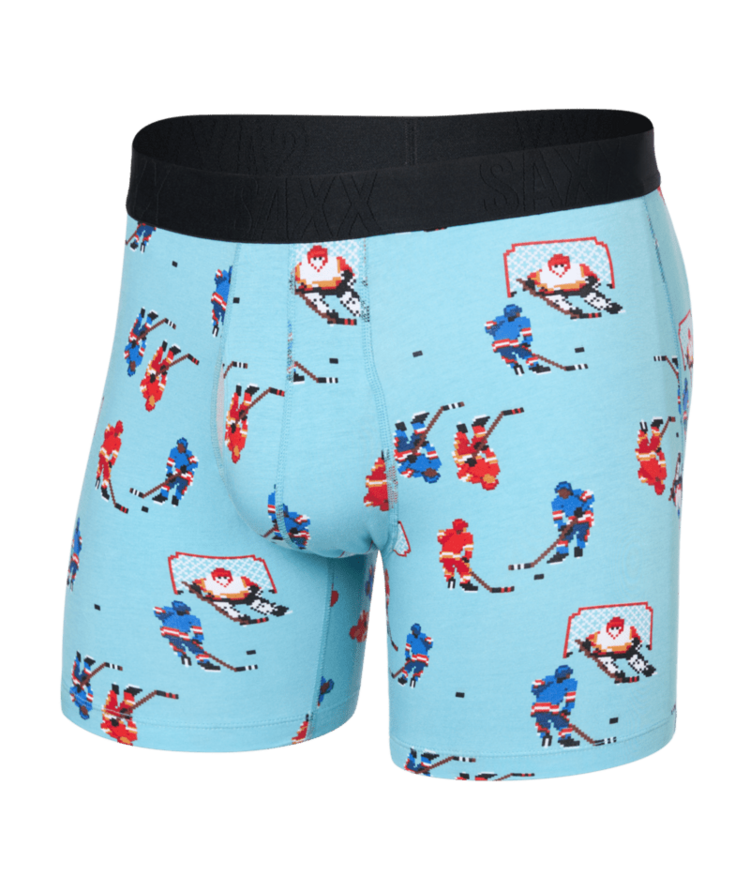 SAXX SAXX Droptemp Cooling Cotton Boxer Brief Fly On Ice Blue Tide