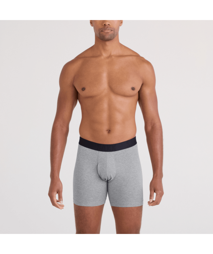 SAXX SAXX Droptemp Cooling Cotton Boxer Brief Fly Dark Grey Heather