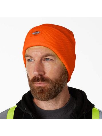 DICKIES DICKIES Knit Cuffed Tall Beanie Neon Orange