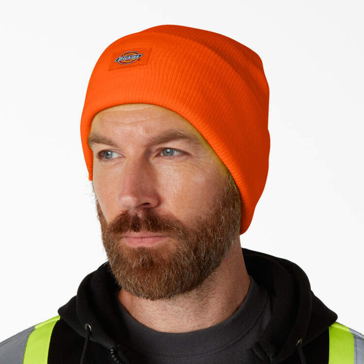 DICKIES DICKIES Knit Cuffed Tall Beanie Neon Orange