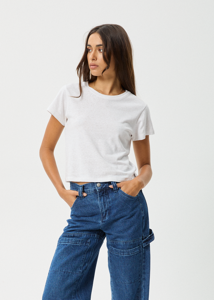AFENDS AFENDS Carmen Hemp Baby Tee White