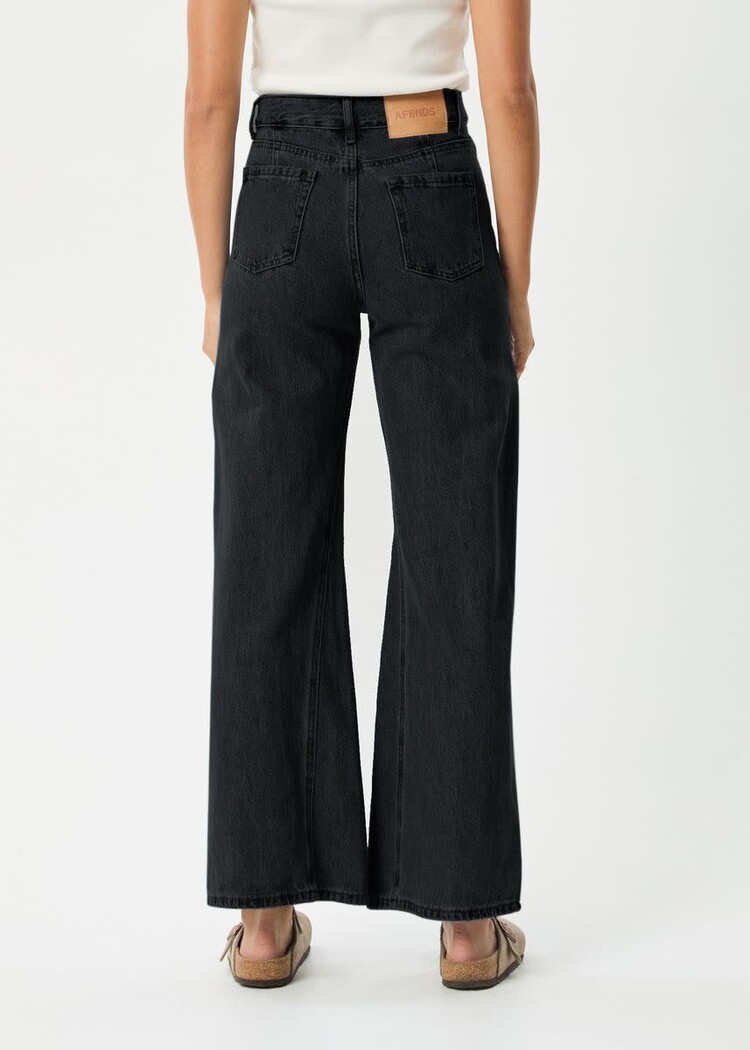 AFENDS AFENDS Gigi Organic Denim Flared Jeans Washed Black