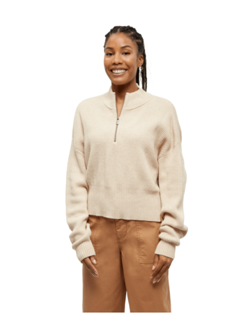 TENTREE TENTREE Women's Highline 1/4 Zip Mock Neck Warm Oak Heather