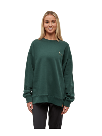 TENTREE TENTREE Women's Boreal Wildlife Oversized Crew Forest Pine/Boreal Wolf