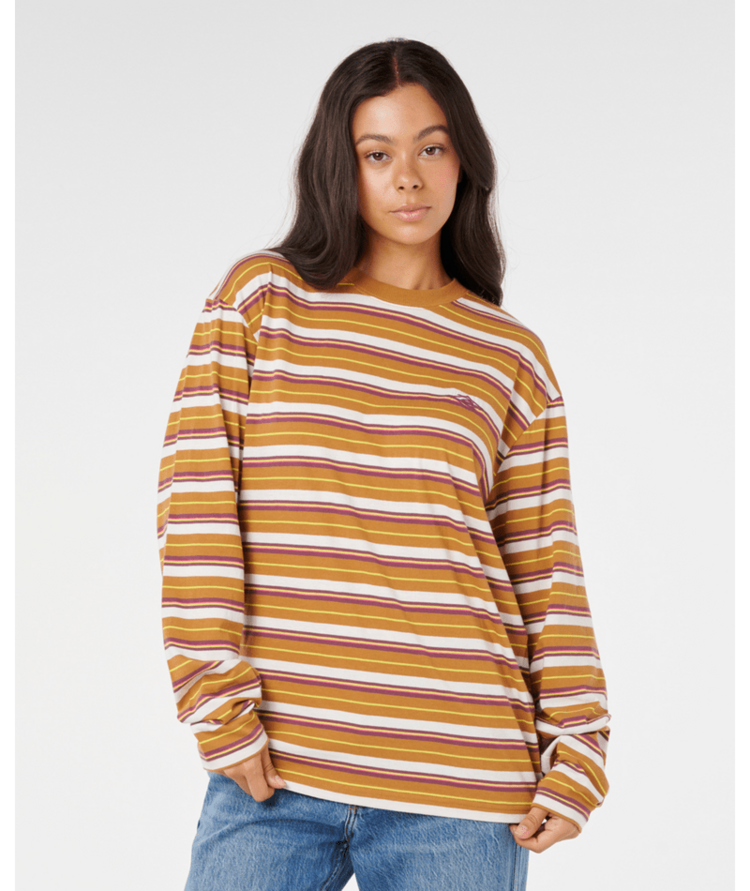RIP CURL RIP CURL SG Stripe Og Ls Tee Tan