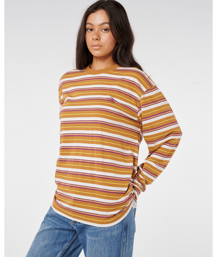 RIP CURL RIP CURL SG Stripe Og Ls Tee Tan