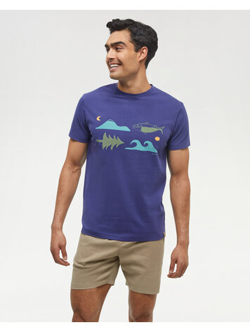 TENTREE TENTREE Mens Seaforestation Regenerative T-Shirt Indigo Tide/Sea Blue