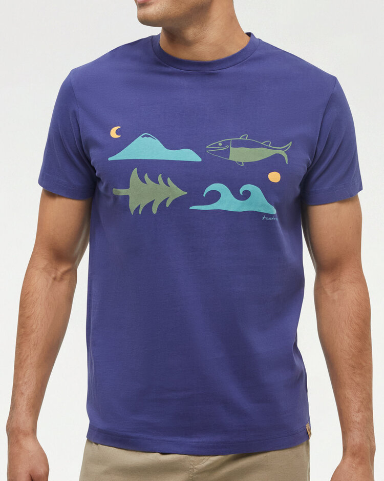 TENTREE TENTREE Mens Seaforestation Regenerative T-Shirt Indigo Tide/Sea Blue