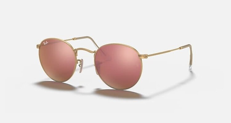 RAY-BAN RAY-BAN Round Metal Matte Arista With Light Brown Mirror Pink