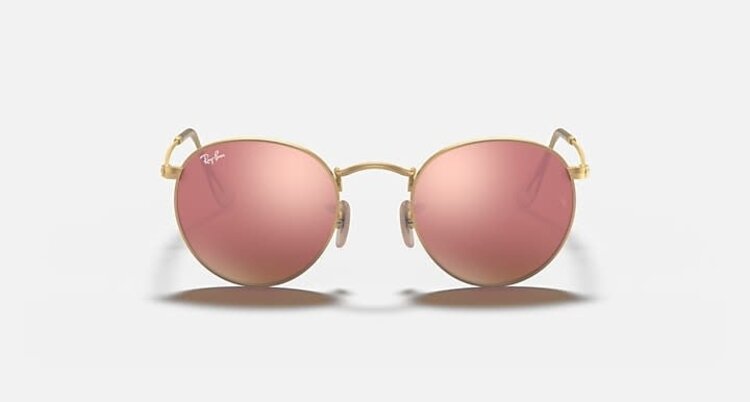 RAY-BAN RAY-BAN Round Metal Matte Arista With Light Brown Mirror Pink