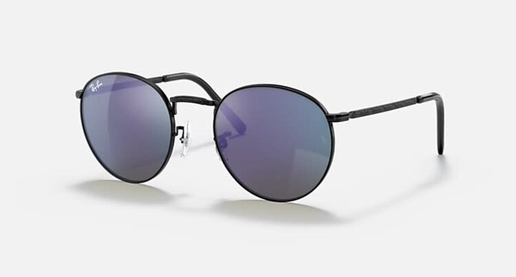 RAY-BAN RAY-BAN New Round Black with Green Mirror Blue