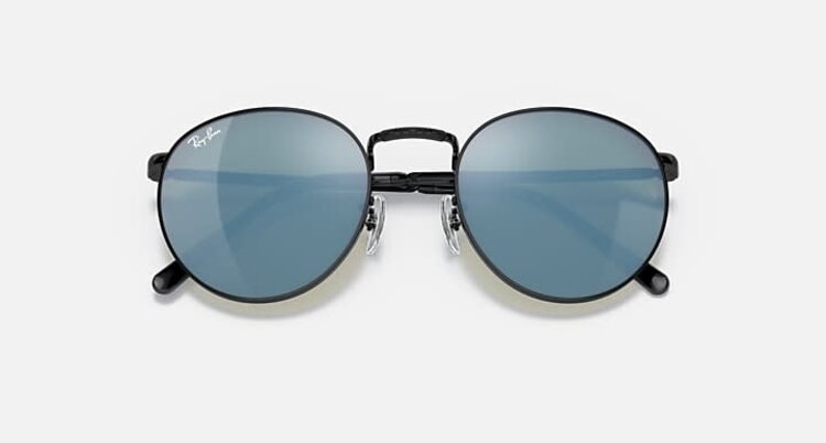 RAY-BAN RAY-BAN New Round Black with Green Mirror Blue