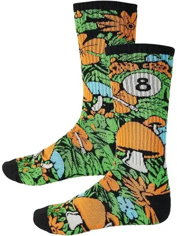 SANTA CRUZ SANTA CRUZ Mid Crew Socks Winkowski 8Baller Trip All Over Trip